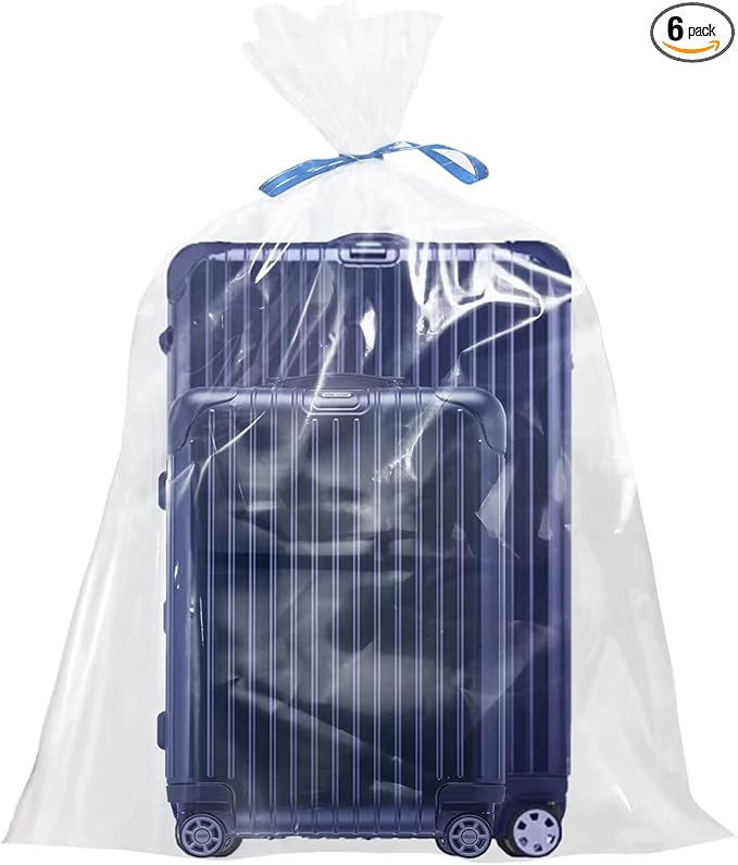 Jumbo Clear Storage Bags, Pack of 6, 40" x 60" XXL Dustproof Suitcase Bags, Waterproof Storage Bag for Luggage, Moistureproof Storage Bag for Chairs, Air Purifier，Evaporative Cooler and More