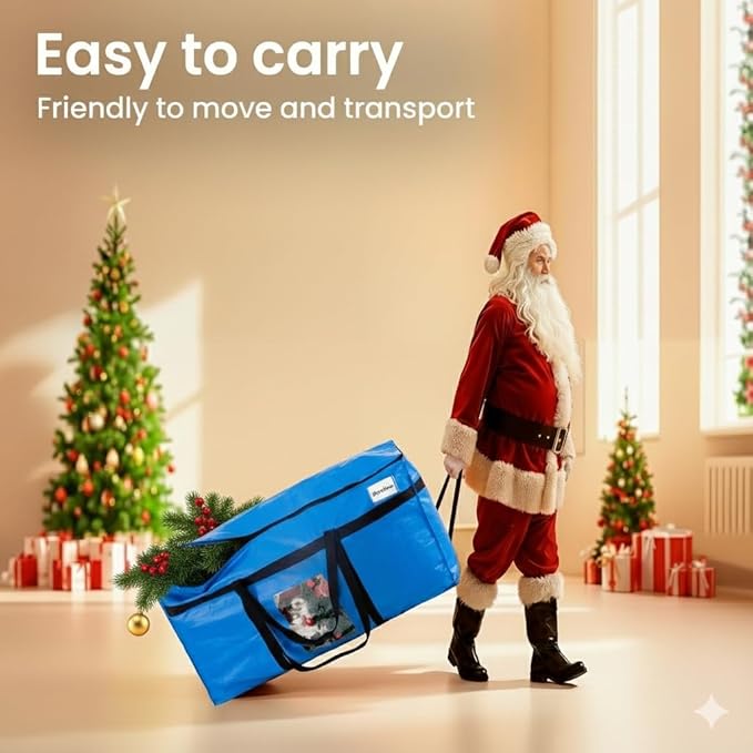 TAILI 69 Gallon Extra Large Storage Bags, XXL Blue Heavy Duty Moving Bags For Storage with Visible Window, Wrap Around Handles, Totes for Space Saving, Alternative to Moving Boxes