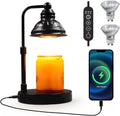 LIDORE Candle Lamp, Candle Warmer Lamp with Timer (Black, USB Charger)
