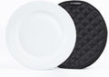 Covermates Keepsakes Quilted Dish Dividers – Set of Padded Plate Protectors for China & Dinnerware Storage, Scratch Protection, Machine Washable, Black