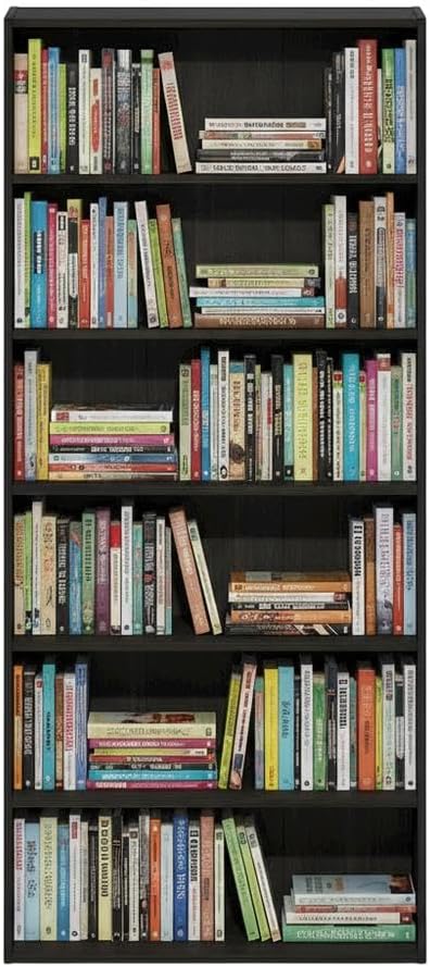 Furnifact Espresso Wood Bookcase with Sturdy Construction, Modern Design, and Versatile Storage for Living Room, Bedroom, or Office
