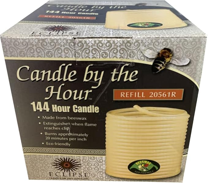 Candle by the Hour 144-Hour Refill, Eco-friendly Natural Beeswax with Cotton Wick,Yellow