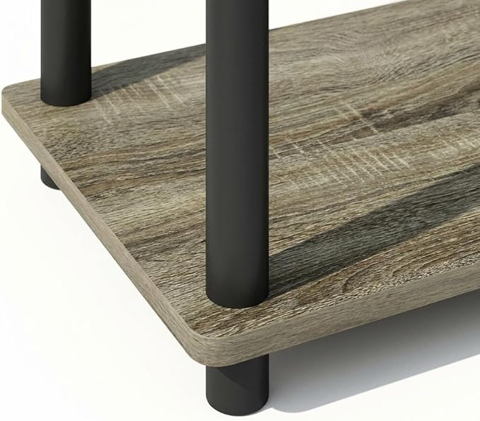 Furnifact French Oak Black Bookcase, Stylish Wood Design, Single piece Construction, Durable and Modern for Home or Office Storage
