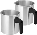 GENHAKON 2 PCS Candle Making Pouring Pot, 2 Pounds Silver Candle and Soap Wax Melting Pot, Metal Candle Pouring Pitcher, Perfect for Soap and Home Handmade Candles, Melted Chocolate and More