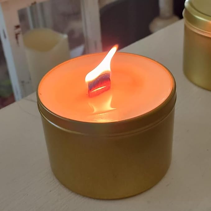 Wooden Candle Wicks with Metal Holders, 5.12in Crackling Wood Wicks 100 PCS Kit for Candle Making & Soy Wax, Natural Cherry Wood, for Jars Up to 2.75 in