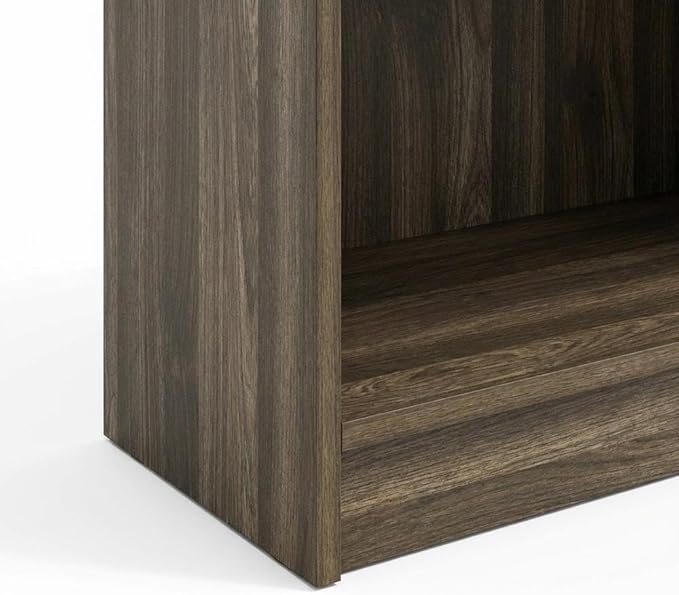 Furnifact Columbia Walnut Open Shelf Bookcase with 3-Tier Design, Durable Wood Construction for Home Office, Living Room Storage and Organization