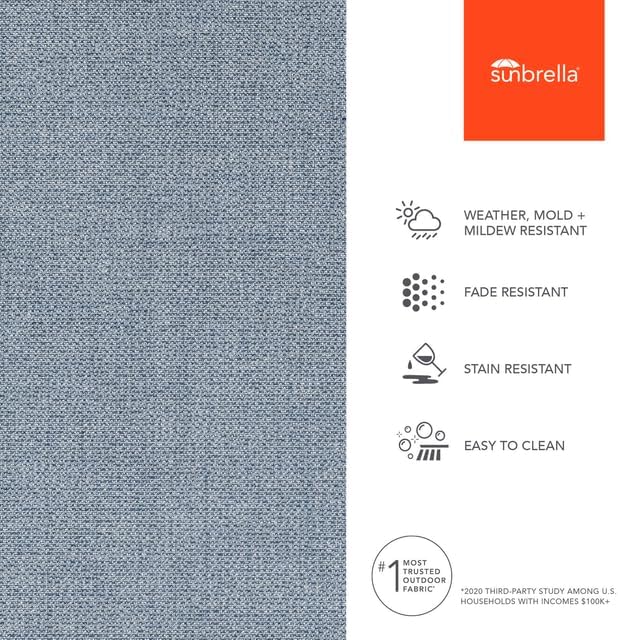 Sunbrella Outdoor Fabric by The Yard | Remix Denim (Solid) | Official Sunbrella Seller | Indoor or Outdoor Upholstery Fabric for Chairs, Cushions, Drapery, Pillows, Furniture