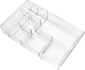 Acrylic Drawer Organizer, 8-Section Clear Acrylic Drawer Divider Tray Makeup Tray Organizer for Office Bedroom Drawers