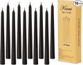 KONNI 0.87×10 Inch Black Taper Candles, Unscented and Smokeless Tall Candlesticks, 10 Pack Halloween Taper Candles with Cotton Wicks, Long Burning, Ideal for Weddings, Dinner Parties, and Home Décor