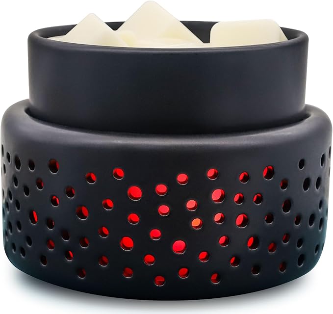 VICTORIA AROMA Cearmic Wax Melt Warmer - 7 Colors Changing LED Light Candle Wax Warmer for Scented Wax, Electric Fragrance Wax Melter for Home, Office, Bedroom Decor, and Gifts