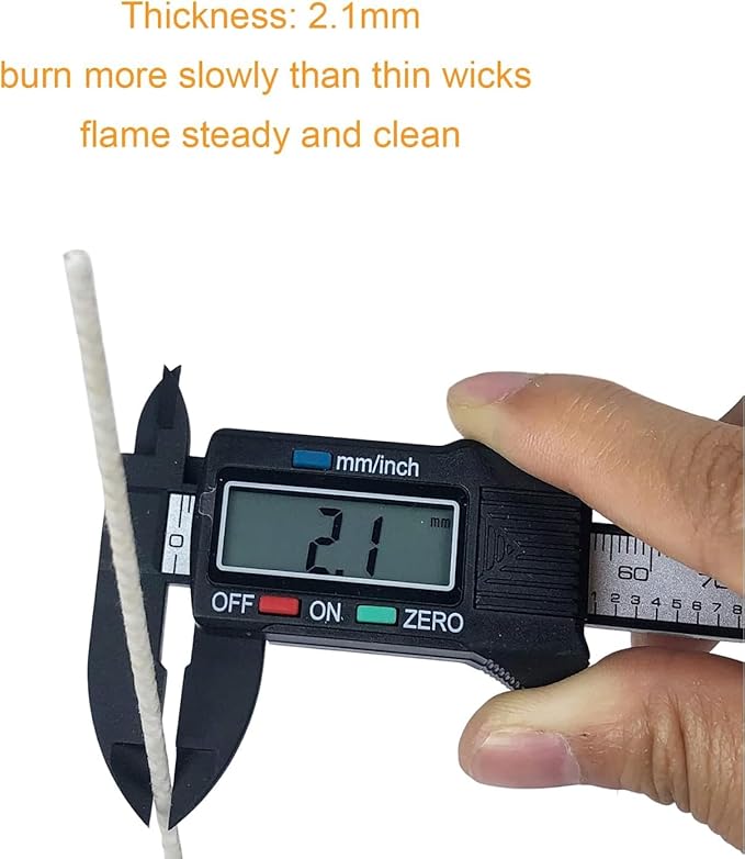 50 pcs 6" Candle Wicks for Candle Making Coated with Natural Soy Wax, Low Smoke Cotton Threads Woven with Paper 60 pcs Candles Wicks Stickers Wicks Centering Device