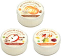 Pet House Mini Candles for Pet Odor Made with Natural Soy Wax, Plant Based, Dog and Cat Friendly Scented Candles, Fall Mix Variety Pack of 3