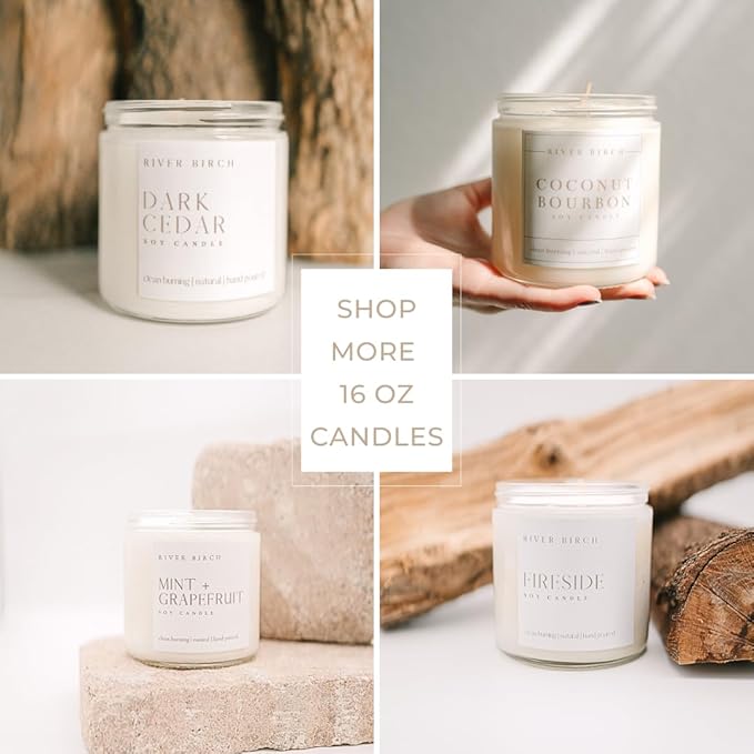 River Birch Candles Vanilla Chai Scented Candle | Premium, All-Natural, Non-Toxic, Soy Candles | 16oz 90 Hr Burn Time | Cozy Relaxing Gifts for Home