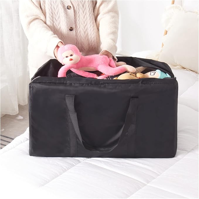 SANSAM Extra Large Heavy Duty Moving Bag,Waterproof Duffle Bag with Zippers,Oxford Cloth Storage Tote Bags for Travelling,College Dorm, Space Saving