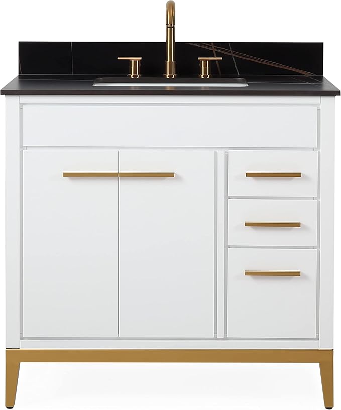 Tennant Brand 36 inch Modern Style Beatrice Bathroom Sink Vanity (White, 36 inch)