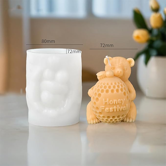 Tree Bear Candle Mold - Animal & Bear Resin Casting Molds, Silicone Clay Jewelry Molds, Candle Making Craft Supplies