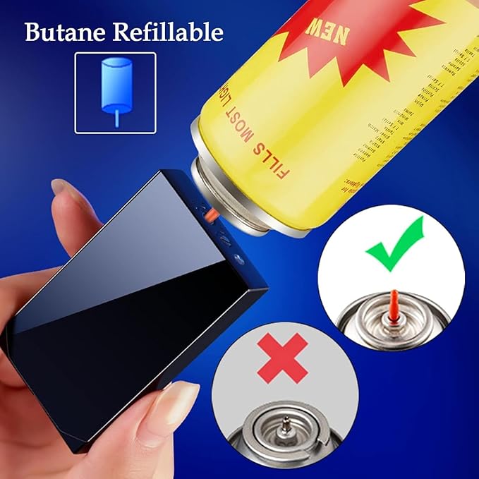 Lighter with Two Flames, Switchable Torch Lighter and Soft Flame Lighter,Creative Boyfriend Gift Personality(Black) Do not Carry butane-1pc