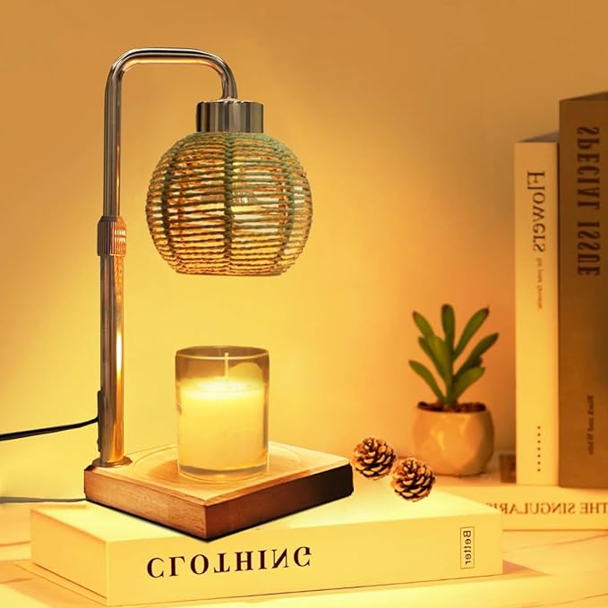Candle Warmer Lamp - Electric Candle Lamp with Timer, Adjustable Dimmable & Height Wax Warmer Lamp for Melting Heating Small Jar Candles Scented Candle Warmer, Gifts for Home/Bedroom Decor(Gold)
