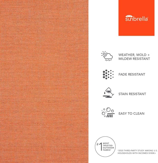 Sunbrella Outdoor Fabric by The Yard | Cast Coral | Official Sunbrella Seller | Indoor or Outdoor Upholstery Fabric for Chairs, Cushions, Drapery, Pillows, Furniture