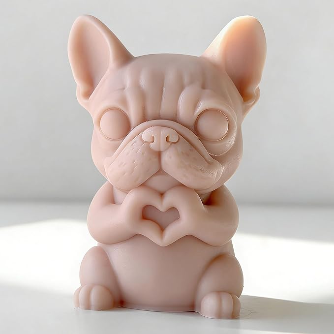 Heart in Hand Dog Animal Cylinder Candle & Resin Mold - Resin Casting Silicone Molds for Home Decor & Candle Making Wave Spiral Mold