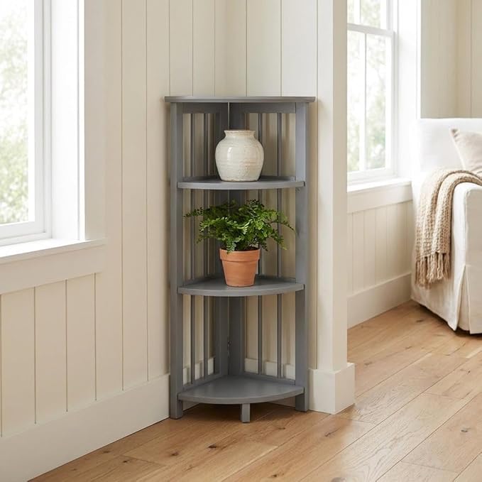 Furnifact Slate Gray Bookcase with Open Shelves for Organized Storage, Modern Design, Durable Construction, Suitable for Living Room or Office