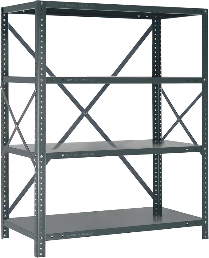 Quantum Storage Systems 39-1842-4 IRONMAN Solid Heavy Duty 4 Shelves 39" H x 42" W x 18" D