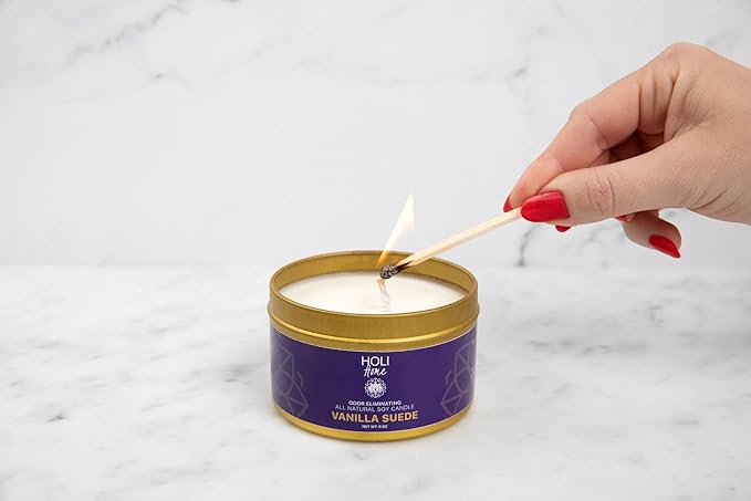 HOLI Pet Odor Eliminator Candle – Tropicale Scent – All Natural Soy Wax, Paraben & Phthalate Free, Pet Safe, Long-Lasting 30-Hour Burn, Non-Toxic & Plastic-Free Air Freshener for Home