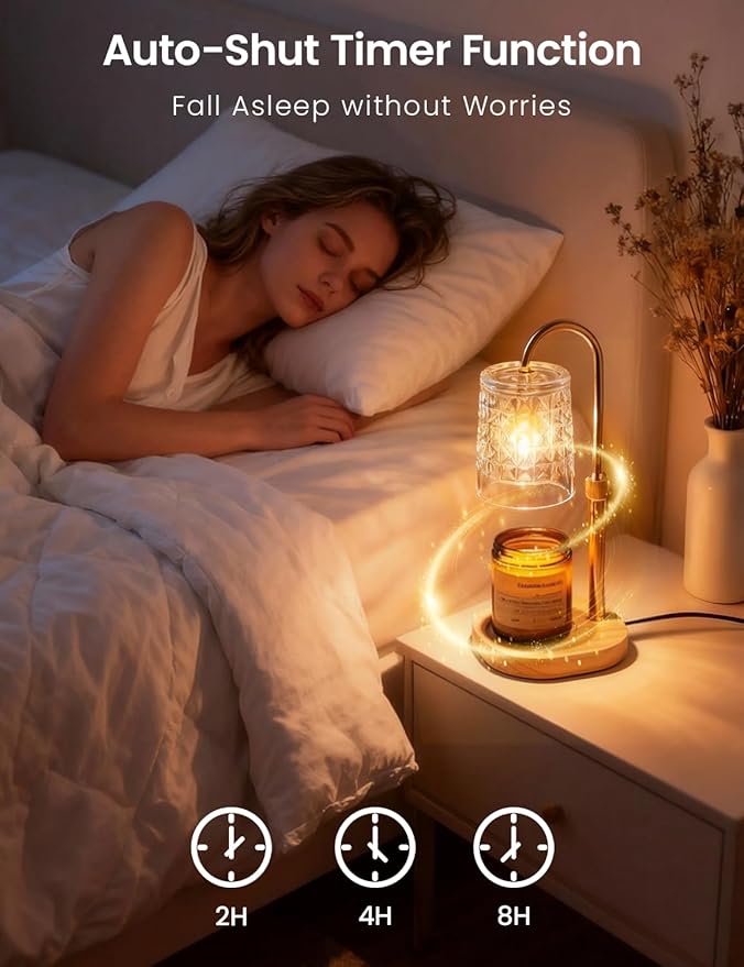 Candle Warmer Lamp with Timer Dimmable Candle Warmer Birthday Gifts for Women Mom Sister, House Warming Gifts New Home Room Decor, Height Adjustable Wax Melts Warmer for Jar Candles