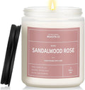 Sandalwood Rose Candle for Home Scented| Natural Soy Non Toxic Candles| Long Clean Burning Aromatheraphy Jar Candel| Women,Men Gift for Autumn,Winter, Halloween,Thanksgiving,Relaxing| 9oz