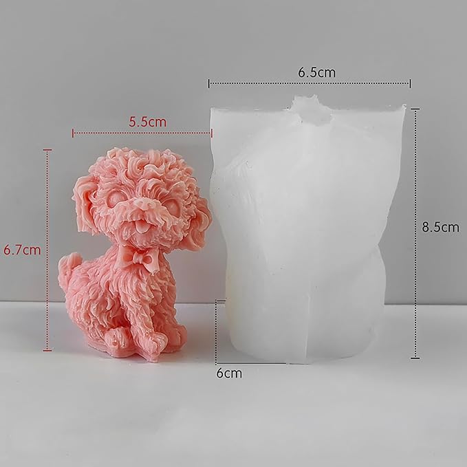 Dog Cylinder Candle & Resin Mold - Resin Casting Silicone Molds for Home Decor & Candle Making Wave Spiral Mold