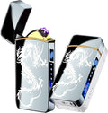 Arc Lighter, Smart Electric Lighter, USB Rechargeable Lighter Windproof Flameless Lighter Lightweight Plasma Lighter for Fire,BBQs,Fireworks,Candle,Camping - Outdoors Indoors (T3-Silver ice Dragon)