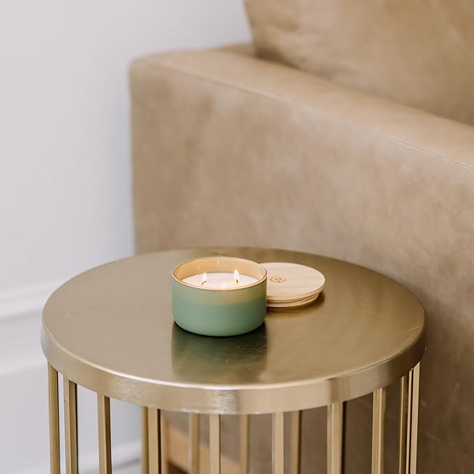 Calyan Wax Co. Piñon & Woods 3 Wick Scented Candle - 30 Hour Burn - Luxury 3 Wick Soy Candles - Non Toxic Soy Wax Candles - Long Lasting Large Glass Jar Candle for Home - 8oz