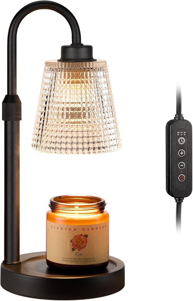 Candle Warmer Lamp with Timer, Dimmable Candle Warmer for Jar Candles, Height Adjustable Wax Melts Warmer, Birthday Gifts for Women Mom, House Warming Gifts New Home Decor