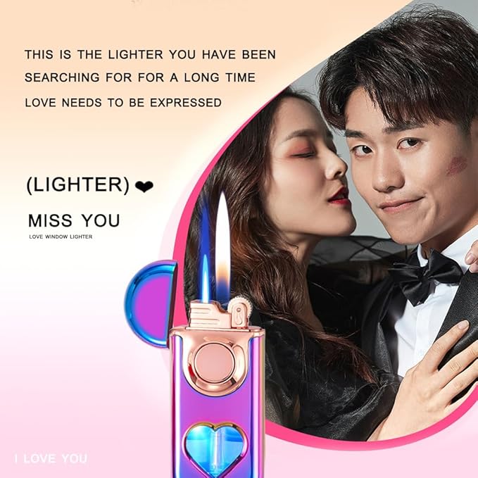 Windproof Lighter Exquisite Design Ideal for Gift Packaging.Refillable Butane Candle Lighter (Gas not Included