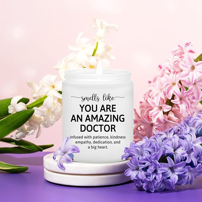 Funny Doctor Gifts for Women, Men - Christmas Doctor Candle for Future Female Surgeon, Medical Student, Med School Appreciation, Acceptance, Residency Graduation - Best Dr. Gift
