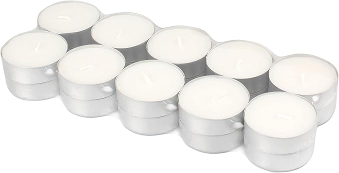 Stonebriar 40 Pack Unscented Mega Oversized Tea Light Candles with 9 Hour Extended Burn Time