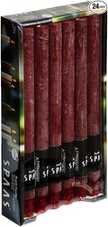 Spaas 12 x 12 Rustic Unscented Household Candles, Paraffin Wax Wine red, D 21 mm x H 250 mm