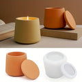 1 PC Candle Jar Molds, Silicone Concrete for Candle Holder with Lids, Candles Resin Epoxy Resin Casting DIY for Candle Making Supplies Scented Candles Soaps Making