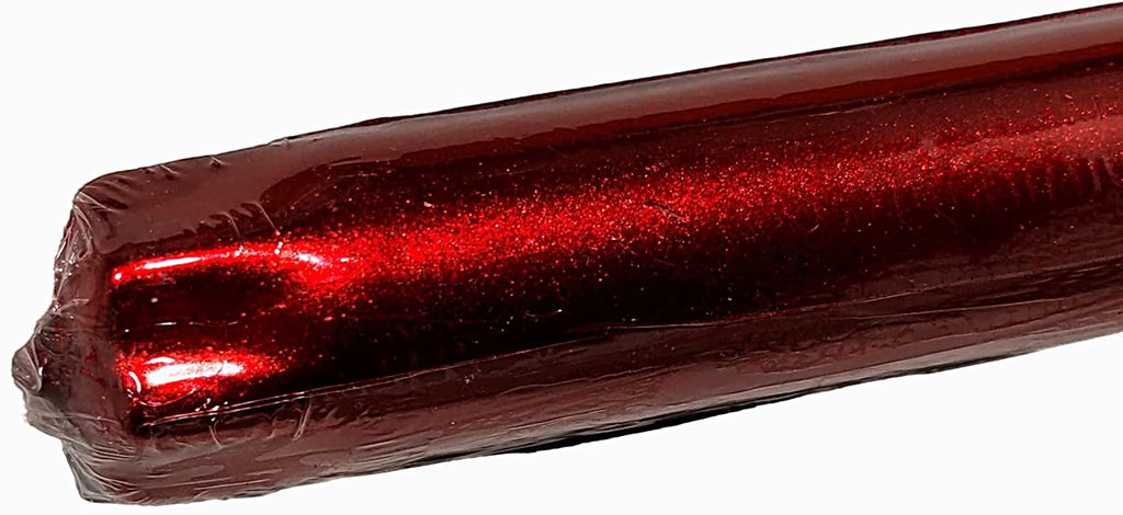 D'light Online Elegant 12" Unscented Metallic Red Taper Candles, Premium Quality Hand-Dipped Tapered Candles, Dripless and Smokeless - Set of 12 (12 Inch, Metallic Red)