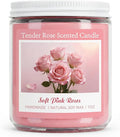 Homsolver Tender Rose Scented Candles, Natural Soy Candle Valentines Mothers Day Gifts for Mom Wife Her Girlfriend, Anniversary Birthday Gifts for Women, Novelty Jar Candle with 50+ Hours of Burn