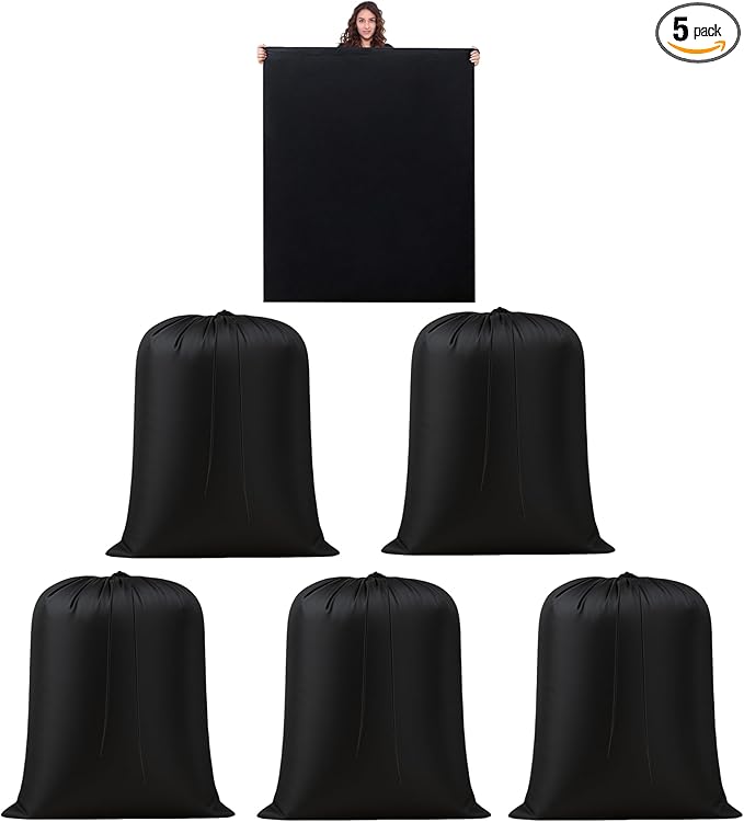 5-Pack Extra Large Moving Bags – 150L Heavy Duty Storage Bags for Clothes, Blankets, Laundry, College Dorm Essentials – Foldable, Zipper-Free, Reusable Organizer for Moving Boxes Replacement