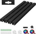 Cable Hider Raceway Kit, Magnetic Cable Management Under Desk with Upgraded Aesthetic Large Hole, Cord Organizer Kit for Hiding Computer, Gaming Desk, Network, Power Cord, TV - 4PCS 4x15.7in Black