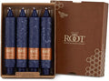 Root Candles Unscented Dinner Candles Premium Beeswax Blend Boxed Candle Set, 7-Inch, Abyss, 4-Count