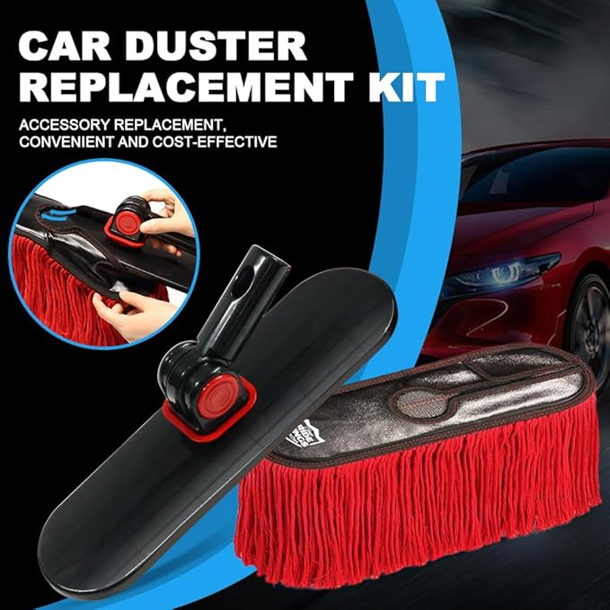 Fit Car Dusters,Car Duster Replacement Kit,Scratch Free，Feather,for Truck,SUV,RV,& Motorcycle,Wax Cotton Hair|2-Pack Mops