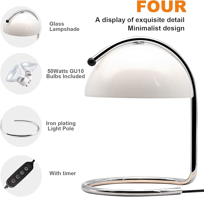 Modern Metal Candle Warmer lamp Compatible with Yankee Candle Large Jar, with Timer Warmer Candle Lamp, Suitable for Melting and Heating Jam Candles in Small and Large Jars (White)