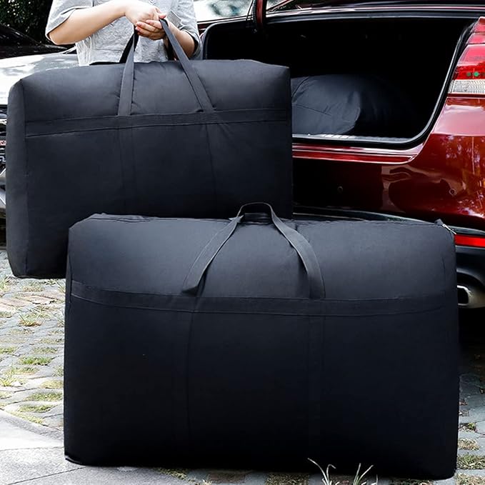 Multipurpose Extra Large Heavy Duty Storage Bags Duffle Bags for Space Saving Moving Storage (31Gal/120L, Black)