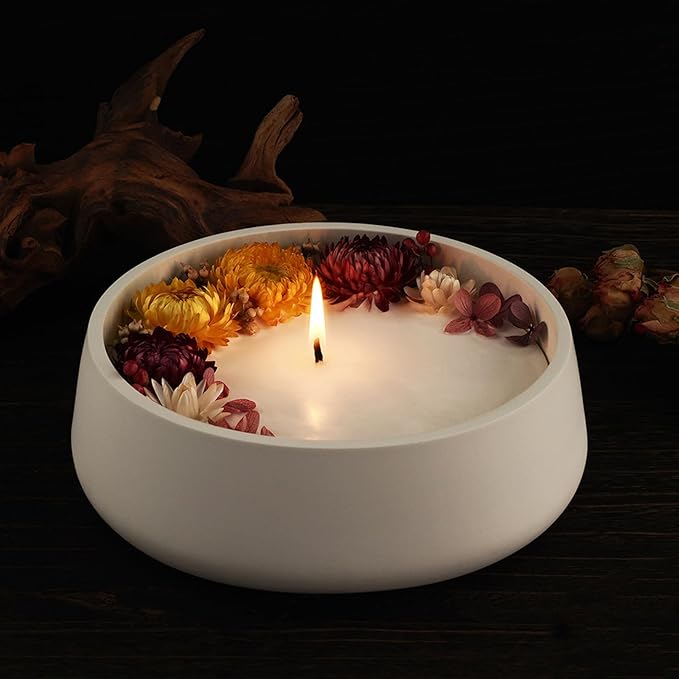 Oval Candle Boat Jar Molds, Creative Silicone Vessels Pot Molds, Concrete Container Storage Tray Making Moulds for Storage Holder Jewelry Box Vase Aroma Cup (Round)