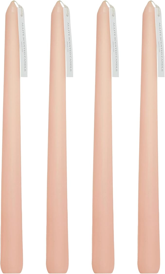 Smokeless Rose Scented Taper Candlesticks Long Lasting Burn 10 Inch Aromatherapy Candles for Home Décor Wedding Decoration Wedding Gift