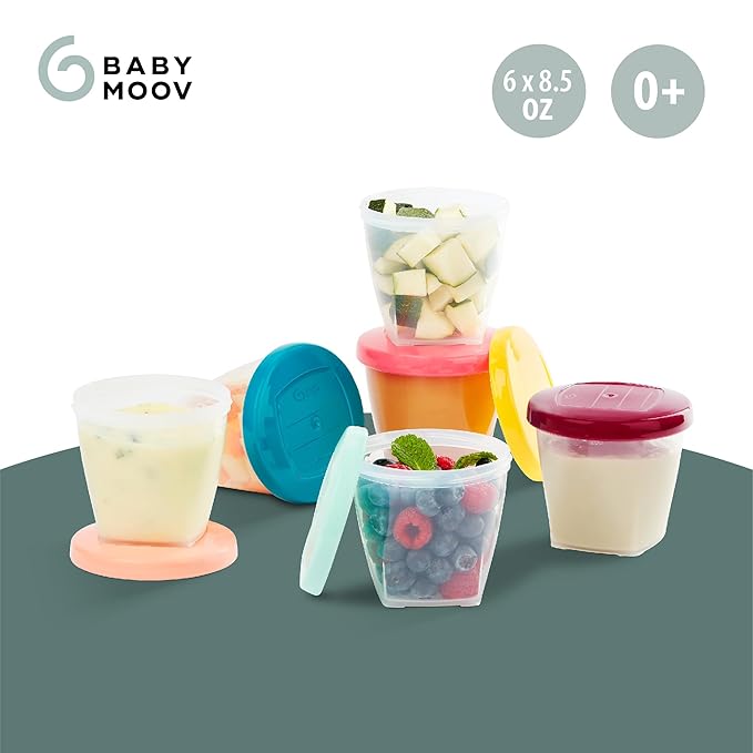 Babymoov Leak Proof Storage Bowls | BPA Free Containers with Lids, Ideal to Store Baby Food or Snacks for Toddlers, BPA Free - 4 Count (Pack of 2) (Pick Your Set Size)