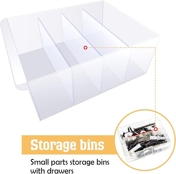 Yookeer 16 Pack 4.25 x 2 in Drawer Dividers for Plastic Storage Bins Storage Hardware Cabinet Dividers for Teacher Toolbox, Small Parts Organizer, Screw Organizer